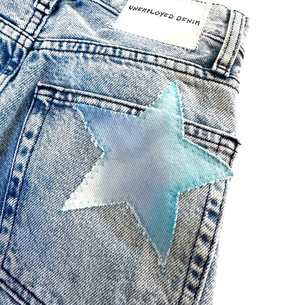 UNEMPLOYED DENIM Tie Dye Star Jean - High Rise - Straight Leg - Size 23